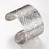Tarnish Resistant 304 Stainless Steel Filigree Cuff Bangles STAS-S060-15-2