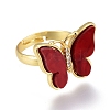 Adjustable Brass Micro Pave Clear Cubic Zirconia Finger Rings RJEW-F106-G-3