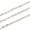 Anti-Tarnish Rhodium Plated 925 Sterling Silver Flat Cable Chains STER-F052-04P-02-1