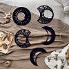 Wood Moon Phase Pendant Decoration HJEW-WH20013-007-4