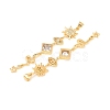Brass Clear Cubic Zirconia Pendants KK-C166-06G-2