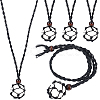 6Pcs Adjustable Waxed Cord Macrame Pouch Empty Stone Holder Necklace Making NJEW-BBC0001-08C-1