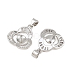 Brass Micro Pave Clear Cubic Zirconia Peg Bails Pin Pendants KK-CBA6A75-06P-2
