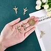 5Pcs Brass Micro Pave Clear Cubic Zirconia Pendants ZIRC-SZ0003-21-2