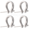 Anti-Tarnish 4Pcs 925 Sterling Silver Teardrop Pendant Bails with Ball Head Pins STER-BBC0001-92-1