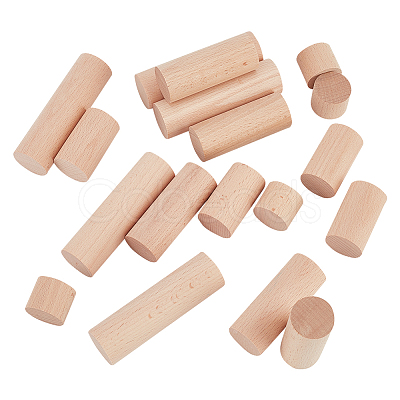 20Pcs 4 Style Round Wooden Sticks WOOD-NB0002-16A-1