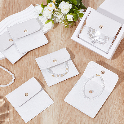 6Pcs PVC PU Leather Jewelry Envelope Pouches with Snap Button ABAG-WH0039-49A-1