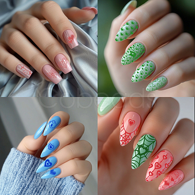 Stainless Steel DIY Nail Art Templates MRMJ-WH0092-095-1