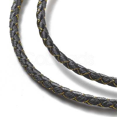Polyester Cord Braided Necklace Makings MAK-L043-03G-01-1