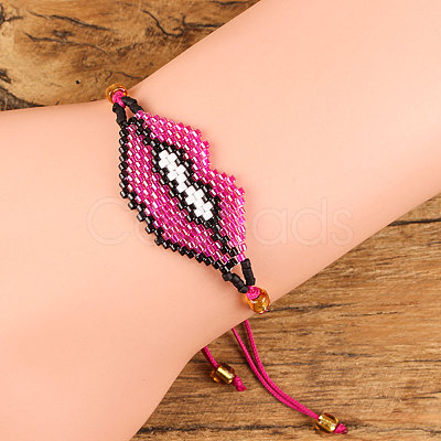 Glass Seed Beaded Link Bracelets IH4202-3-1