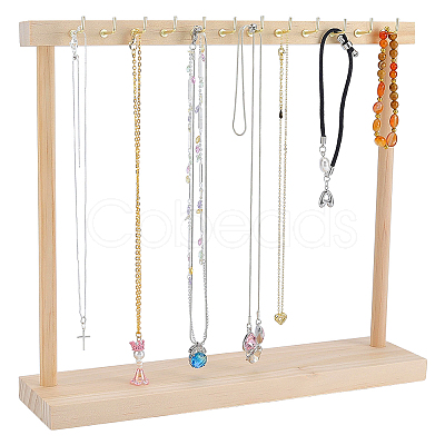 Rectangle Wooden Necklace Organizer Display Stands NDIS-WH0010-36A-1