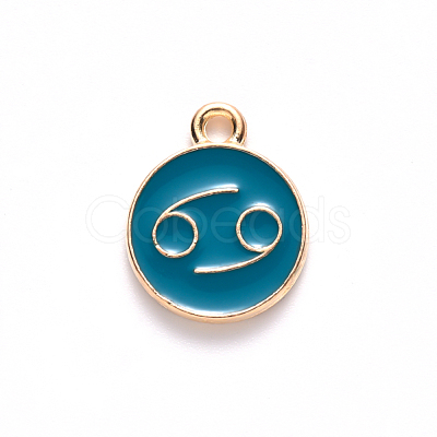 Alloy Enamel Pendants X-ENAM-S124-01B-05D-1