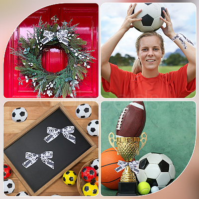 25 Yards Sport Ball Theme Printed Polyester Grosgrain Ribbon OCOR-WH20002-03A-03-1