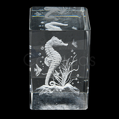 3D Laser Engraving Animal Glass Figurine DJEW-R013-01C-1