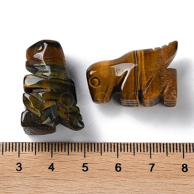 Natural Tiger Eye Carved Healing Dinosaur Figurines G-B062-07A-1
