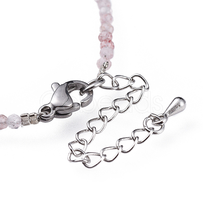 Natural Strawberry Quartz Bead Bracelets BJEW-JB04555-05-1