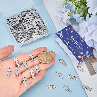 200Pcs 201 Stainless Steel Pendants STAS-SC0009-16-1