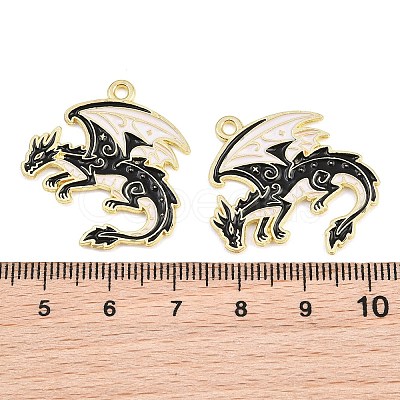Alloy with Black Enamel Pendants AL-CBA2919-02G-09-1