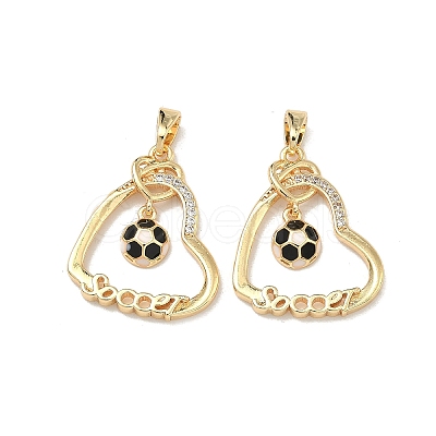 Brass Micro Pave Clear Cubic Zirconia Pendants KK-H265-02G-1