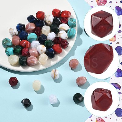 100Pcs 10 Styles Acrylic Beads OACR-FS0002-67-1