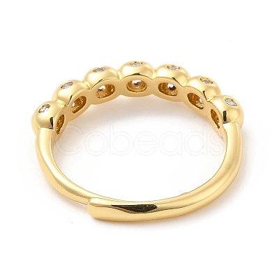 Rack Plating Brass Micro Pave Clear Cubic Zirconia Rings RJEW-E064-13G-1