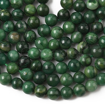 Natural West African Jade Round Beads Strands X-G-P075-03-6mm-1