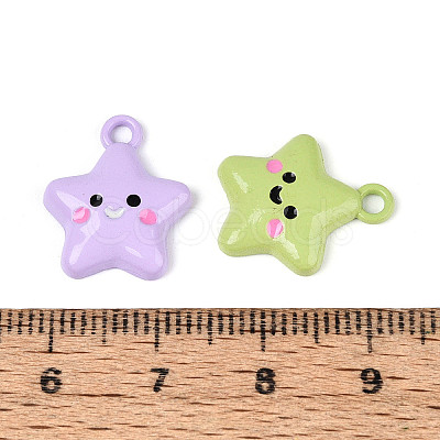 Spray Painted Alloy Pendants PALLOY-N181-29-1