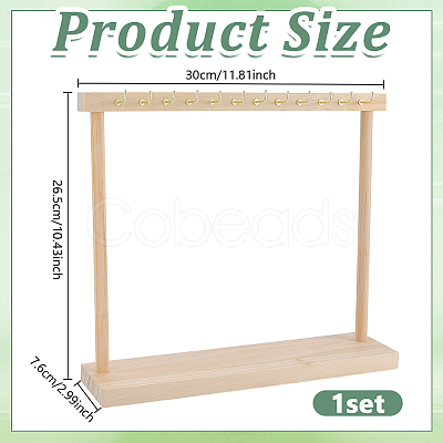 Rectangle Wooden Necklace Organizer Display Stands NDIS-WH0010-36A-1