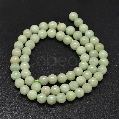 Round Natural Myanmar Jade/Burmese Jade Beads Strands G-K068-11-6mm-1