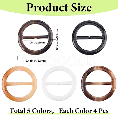 20Pcs Resin Tri-Glide Adjuster Buckles FIND-GF0008-12D-1