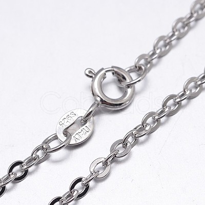 Anti-Tarnish Rhodium Plated 925 Sterling Silver Cable Chains Necklaces NJEW-M157-30C-16-1