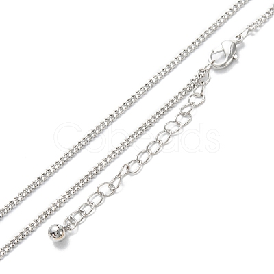 Brass Curb Chain Necklaces NJEW-K123-09P-1