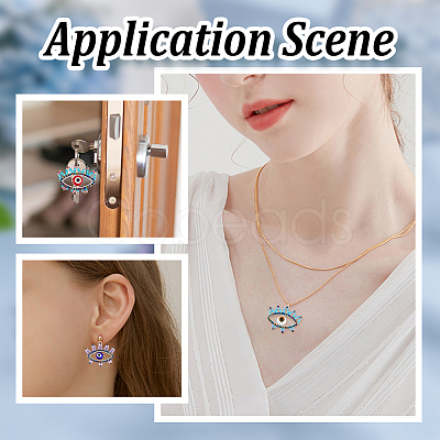 6Pcs 3 Colors Glass Seed Beaded Pendants PALLOY-GO00026-1