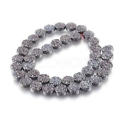 Electroplated Non-magnetic Synthetic Hematite Bead Strand G-E498-20A-02-1
