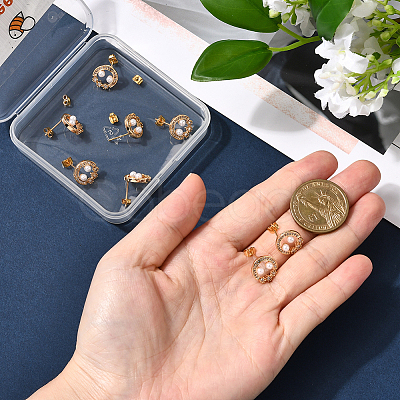 10Pcs Brass Stud Earring Findings KK-BBC0020-91-1