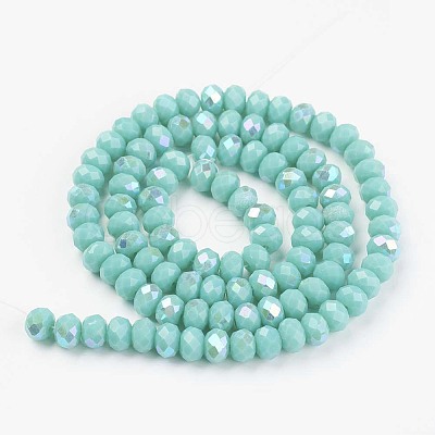 Electroplate Opaque Solid Color Glass Beads Strands EGLA-A034-P1mm-L15-1