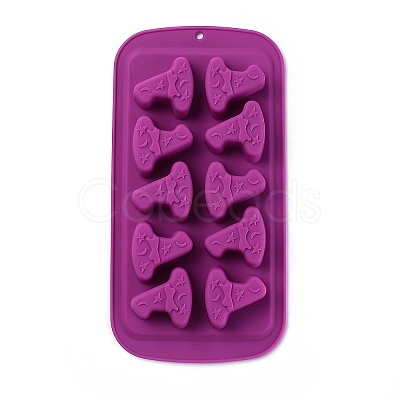 Halloween Witch Hat Shape Food Grade Silicone Molds X-DIY-H126-03-1