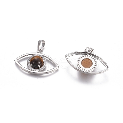 Natural Tiger Eye Pendants G-L512-H10-1