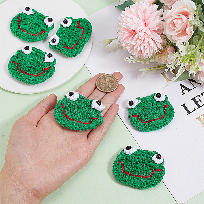 Frog's Head Shape Cartoon Style Polyester Knitted Costume Ornament Accessories DIY-BC0006-65-1