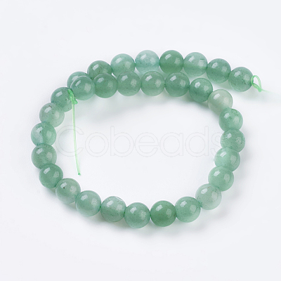 Natural Green Aventurine Beads Strands X-G-G099-6mm-17-1