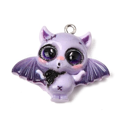 Halloween Printed Opaque Resin Pendants RE-CBAD0A2-07C-P-1