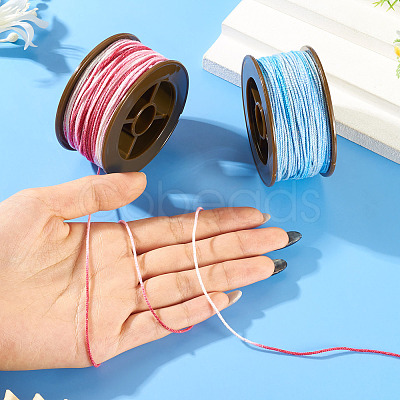 2 Rolls 2 Colors Segment Dyed Round Polyester Twisted Cords OCOR-TA0003-59D-1