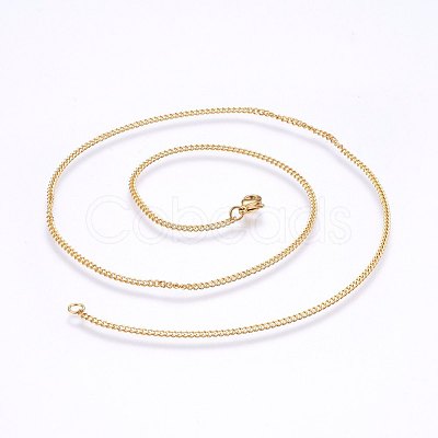 304 Stainless Steel Curb Chain Necklaces MAK-L015-32E-1