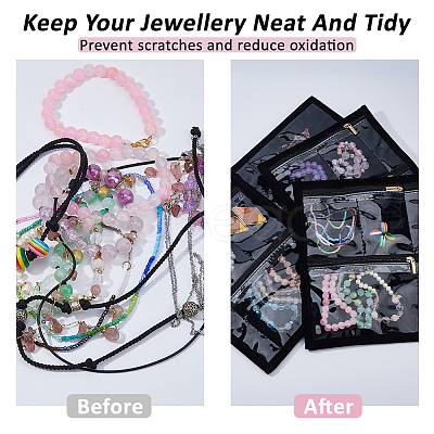 Portale Travel Velvet and PVC Loose Leaf Binder Jewelry Bags AJEW-WH0673-27A-1