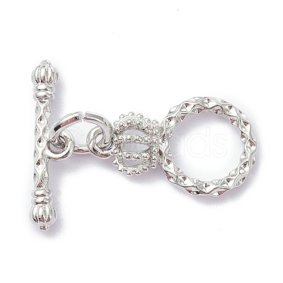 Rack Plating Brass Toggle Clasps KK-C218-04P-1