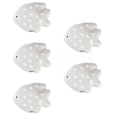 5Pcs Handmade Porcelain Beads PORC-TADJ0001-05J-1