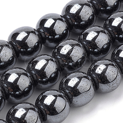 Non-magnetic Synthetic Hematite Beads Strands G-S259-44-8mm-1