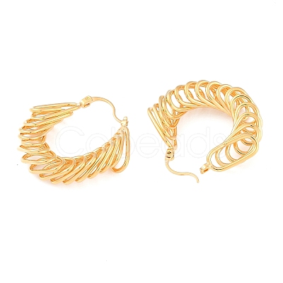 Brass Hoop Earring for Women EJEW-L288-001G-1