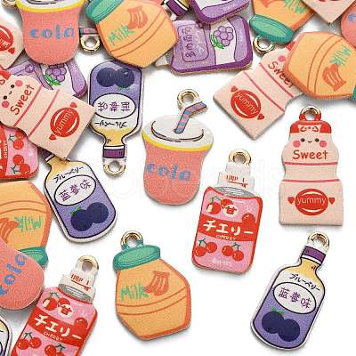 30Pcs 6 Styles Alloy Enamel Pendants ENAM-CJ0003-51-1