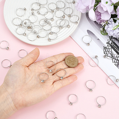40Pcs Adjustable Alloy Rhinestone Finger Rings for Women RJEW-SP0001-02P-1